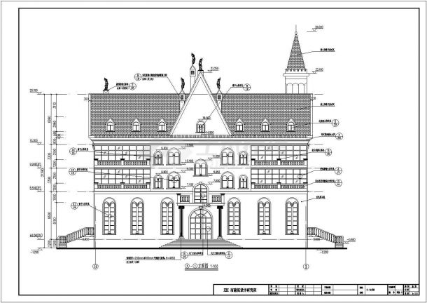 某郊区四层别墅结构施工图纸（含建筑设计）-图二