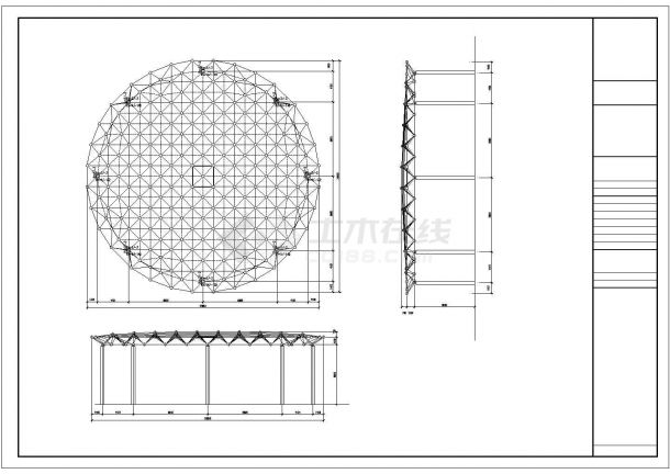 江西火车站改造展厅正放四角锥螺栓球节点碳钢网架施工图-图二