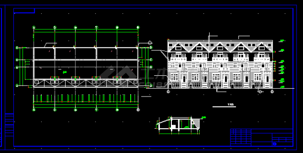 样板别墅楼建筑施工cad设计方案图纸-图二