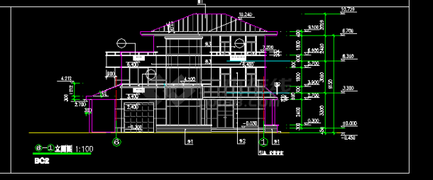 别墅样板楼建筑施工cad设计方案详图-图二