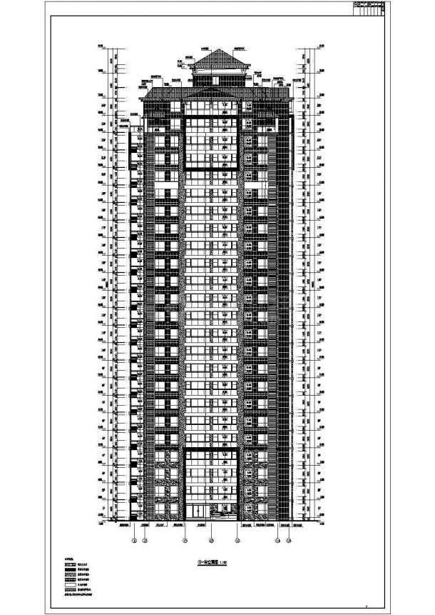 西南某小区24层塔式住宅楼建筑设计施工图-图二