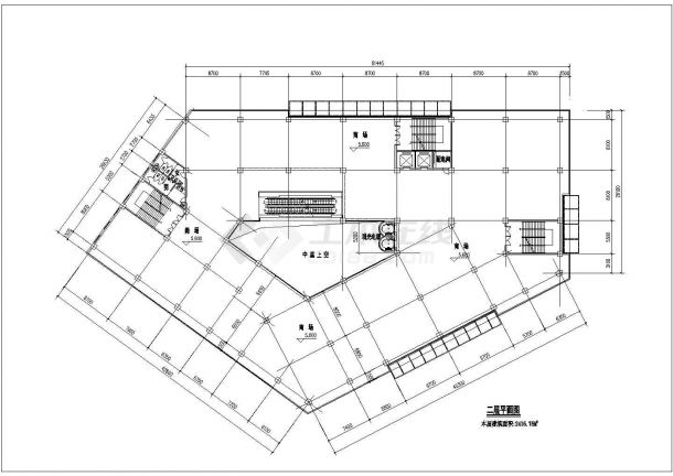 某建材城6层商业综合体建筑设计平面方案-图二