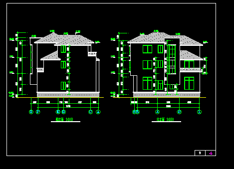 多层别墅楼扩出建筑施工cad设计方案图纸-图二