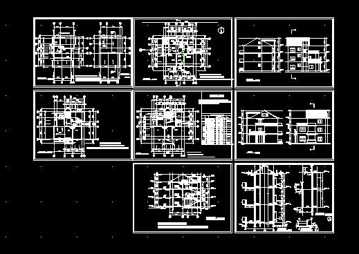 单体别墅楼建筑施工cad设计方案图纸_图1
