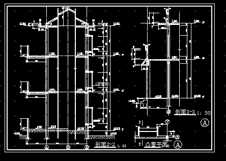 单体别墅楼建筑施工cad设计方案图纸-图二