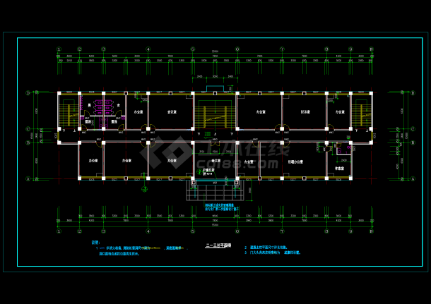 某工厂综合楼扩出详细CAD图纸（共12张）-图二