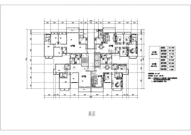 某小区建筑设计总规划平面图（学生课程设计）-图二