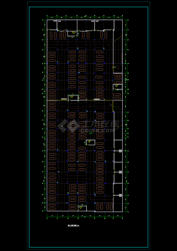 某商场建施图（附带地下二层停车场）CAD图纸（共9张）-图二