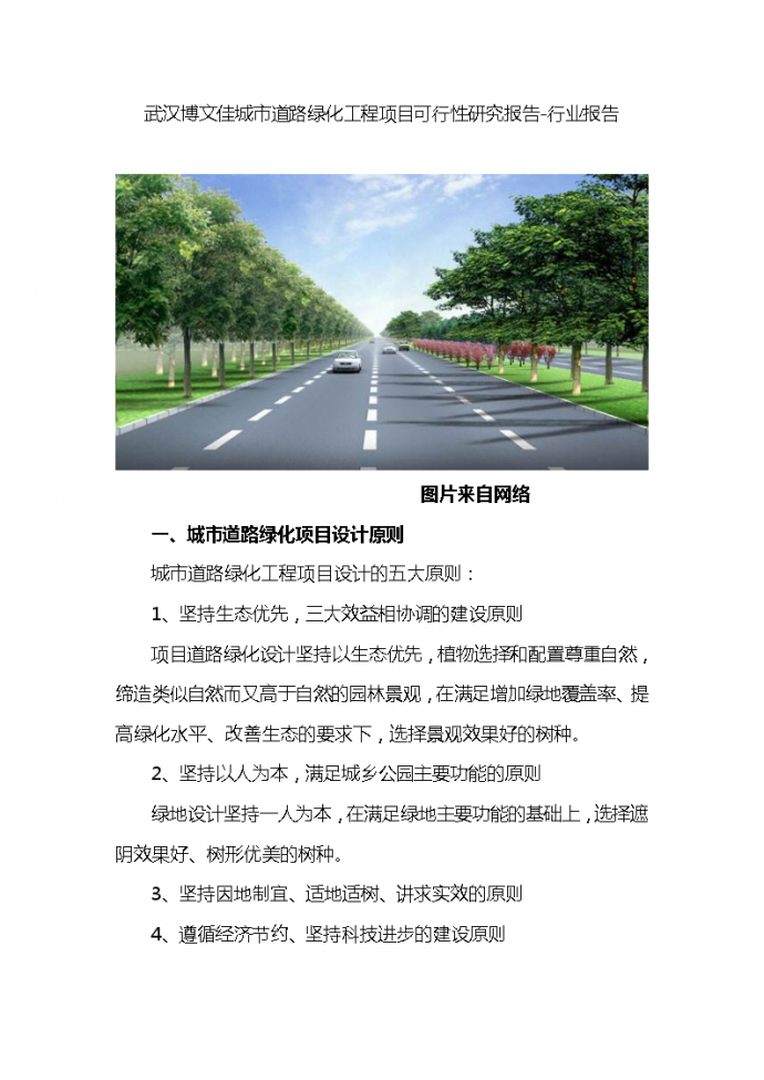 城市道路绿化工程项目可行性研究报告_图1