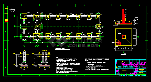 某市大型化工厂氢气回收站cad平立剖面建筑结构设计图-图二