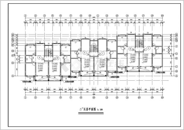 某小区5层住宅楼建筑方案设计图纸-图一