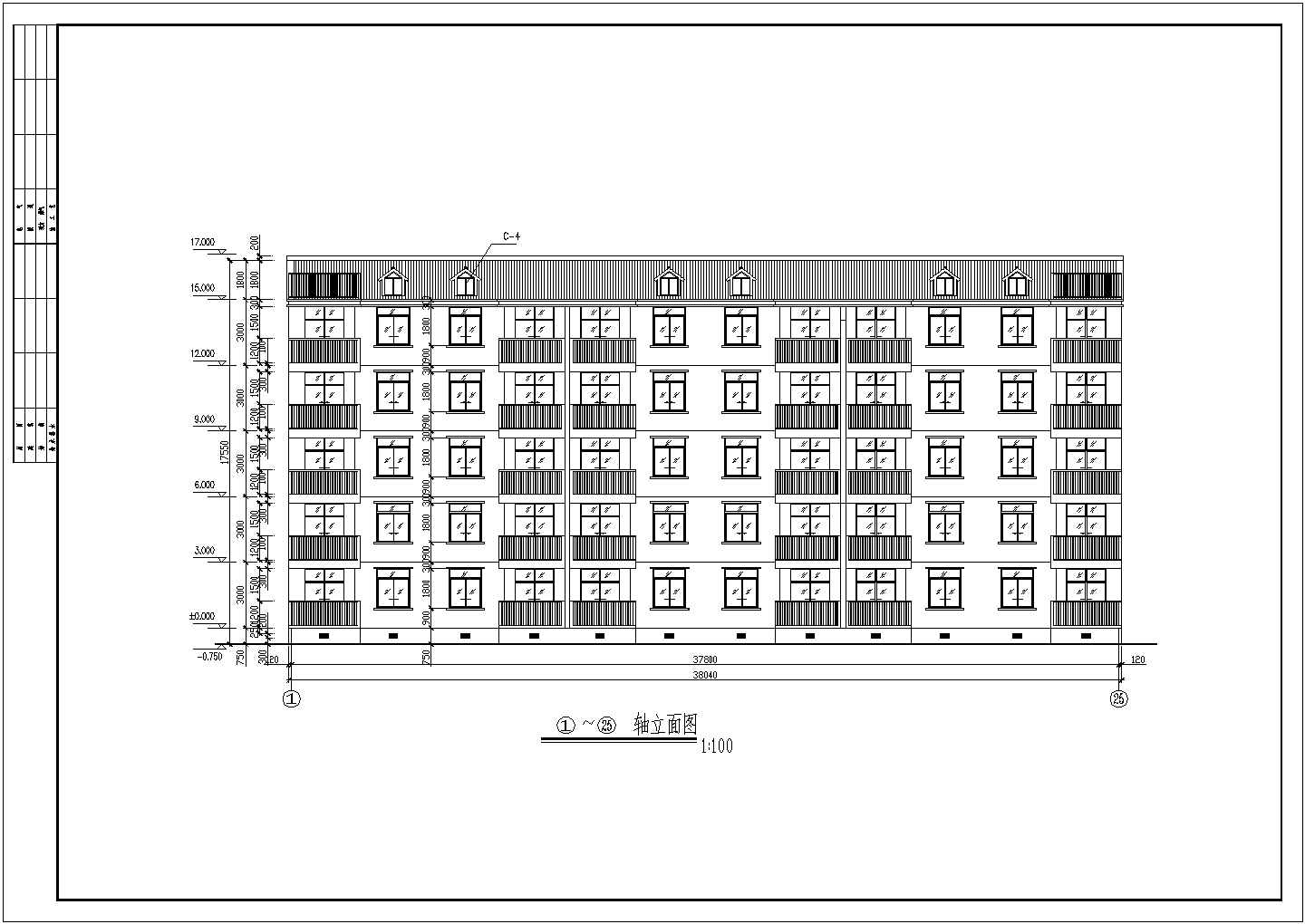 【湖北】5层砖混结构廉租房建筑施工图