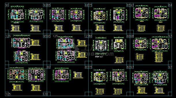 某25个多层住宅经典户型CAD详情图-图一