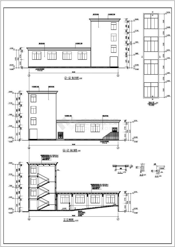 某职业高级中学教学综合楼建筑设计施工图-图二