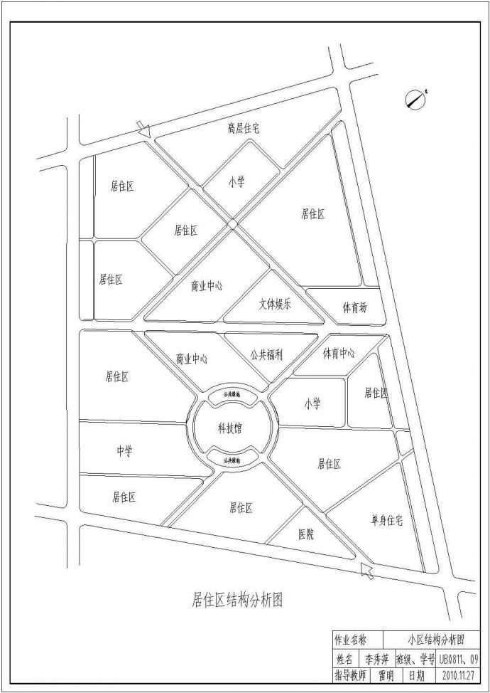 某地高层纯剪力墙住宅小区总体规划平面图_图1