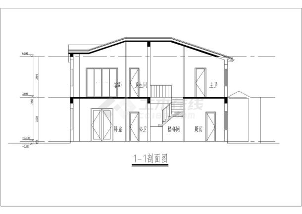南方某地区2层山地别墅建筑方案设计图-图二