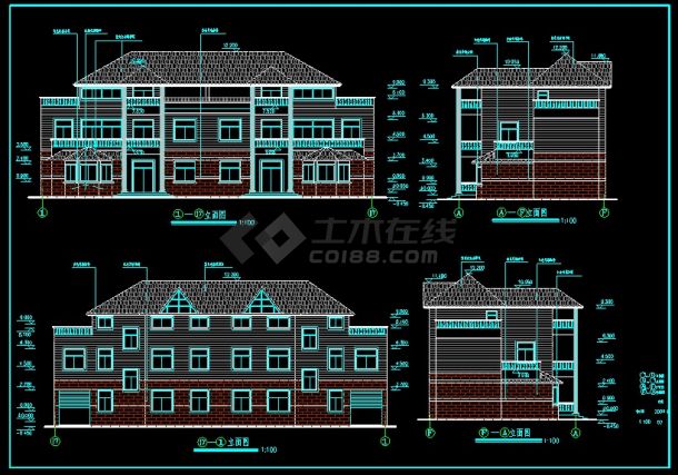 某多层住宅建筑设计CAD详情施工图-图二