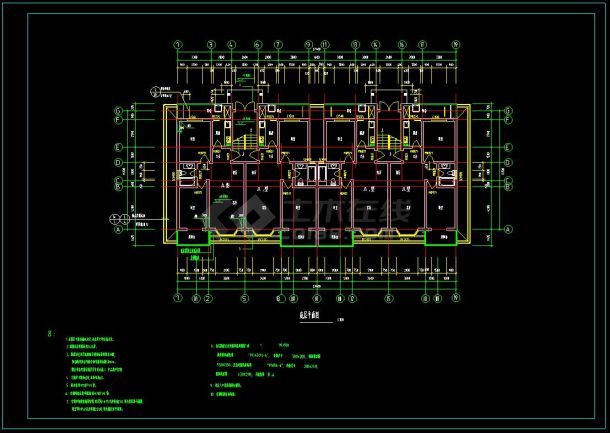 某住宅楼建筑cad平面设计施工图纸（含设计说明）-图二