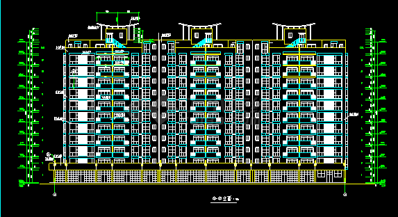 某市小区小高层住宅楼CAD建筑施工设计图-图二