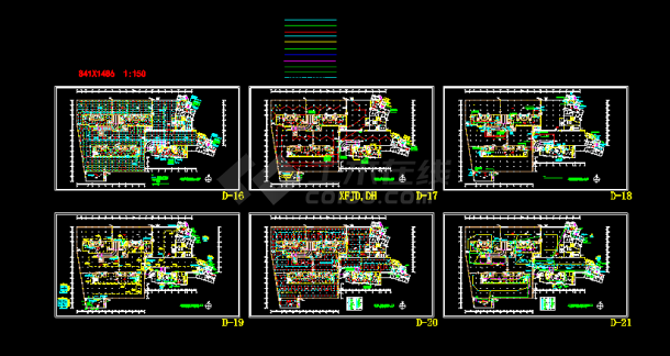 某小区高层地下室电气CAD施工方案图-图一