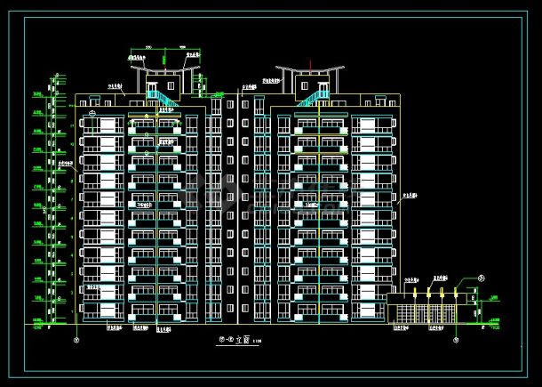某高层小区住宅施工设计CAD详情图-图二