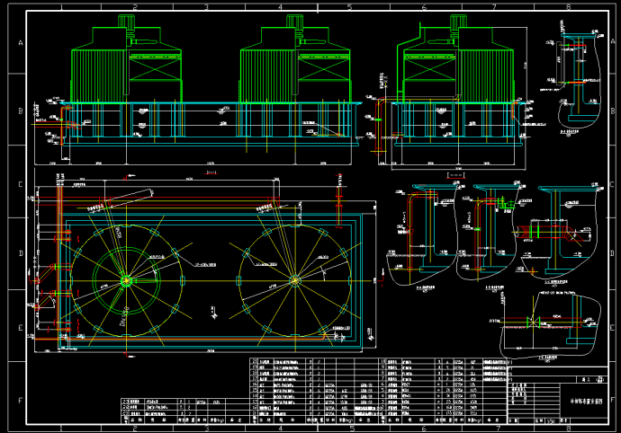 一套实用冷却塔cad设计施工图纸_图1