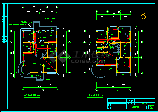 整套别墅电气CAD设计施工方案图纸-图二