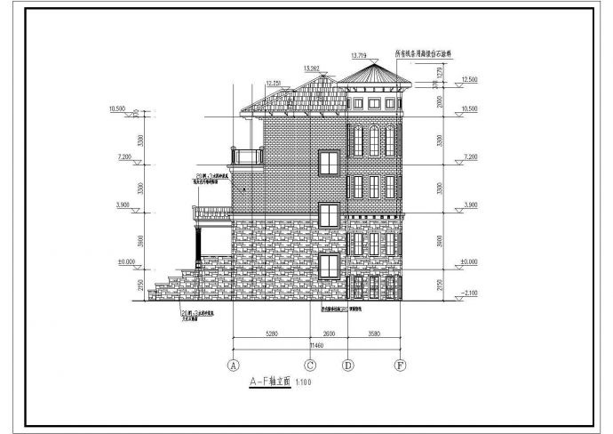 某地区三层带地下室别墅建筑设计方案_图1