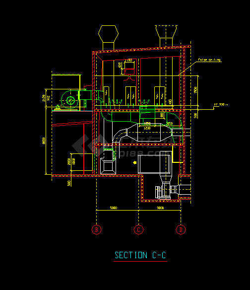 中央空调控制室cad系统设计施工图纸-图二