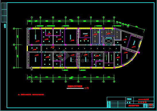 办公室吊顶装修cad平面施工方案图-图二