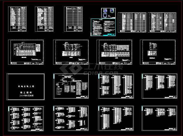 工厂内部整套电气cad施工设计图