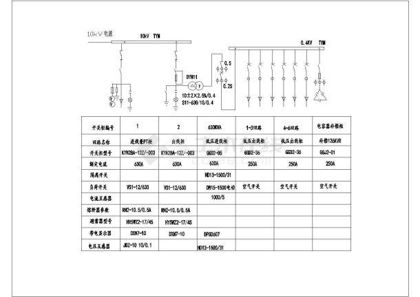 某630欧式箱变一次系统图、主接线图-图一