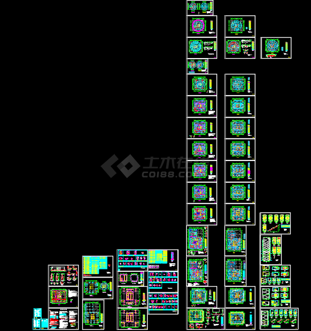 某高层带屋面旋转餐厅住宅楼cad结构工程图纸(含设计说明）-图一