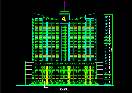 某市双子塔楼高层大酒店全套CAD方案设计施工图-图二
