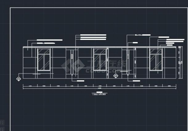 某地两层会议室室内装修cad平立面施工设计图-图二