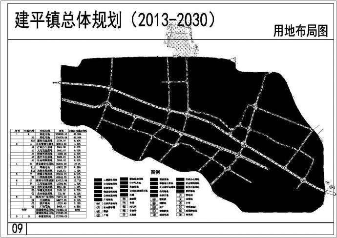 某地区小城镇规划设计总平面布置图_图1