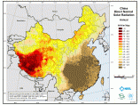 中国年度日照强度分布图分布图图片1