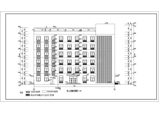 某地区六层框架结构办公综合楼全套建筑施工图-图二