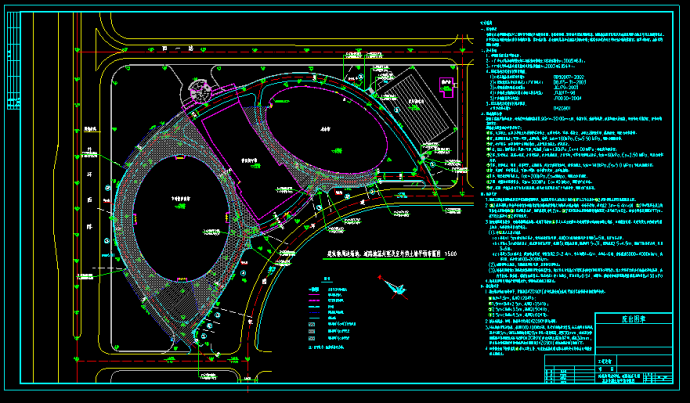 某师范学校体育场馆室外工程全套CAD平面施工图纸_图1