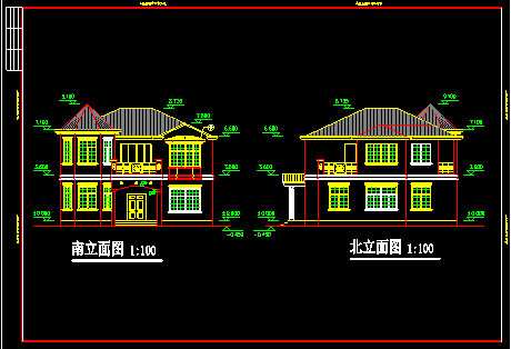 某小型别墅建筑cad施工设计方案图带效果图-图二