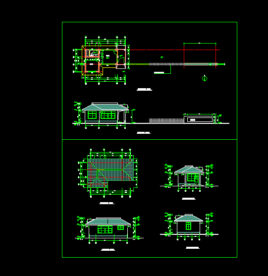 欧式办公楼门卫建筑设计施工CAD图_图1