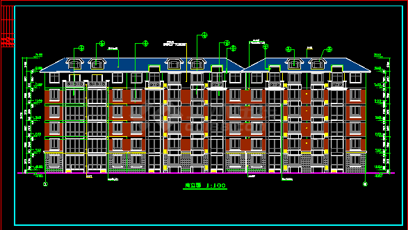 多层住宅楼全套CAD建筑施工平立剖图纸-图二