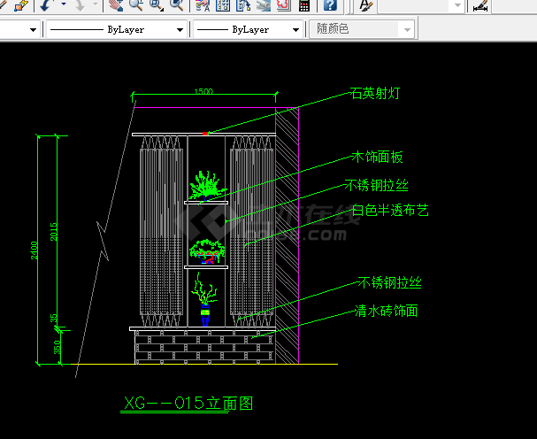 玄关衣帽柜施工设计方案全套CAD图纸-图二