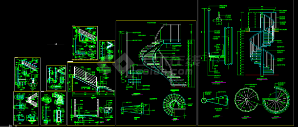 商场楼梯扶手施工设计方案全套CAD图纸-图一