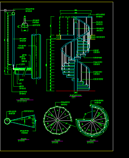 商场楼梯扶手施工设计方案全套CAD图纸-图二