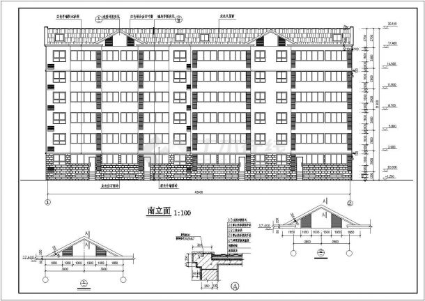 某地一梯两户六层住宅建筑方案设计图-图二