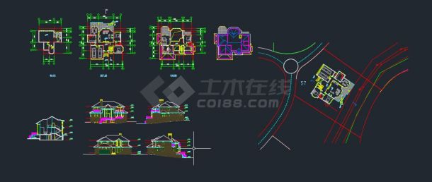 南京某地区别墅建筑结构设计cad施工图-图一