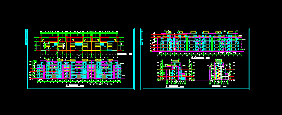 欧式住宅建筑框架结构设计CAD图纸