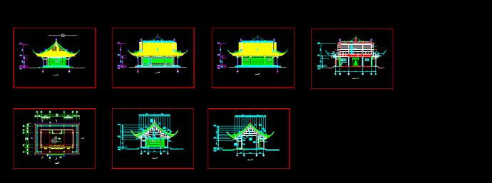 仿古庙宇建筑方案设计全套CAD图纸_图1