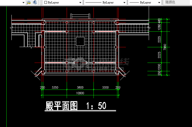某寺庙大殿建筑设计方案全套CAD平立剖面图-图二